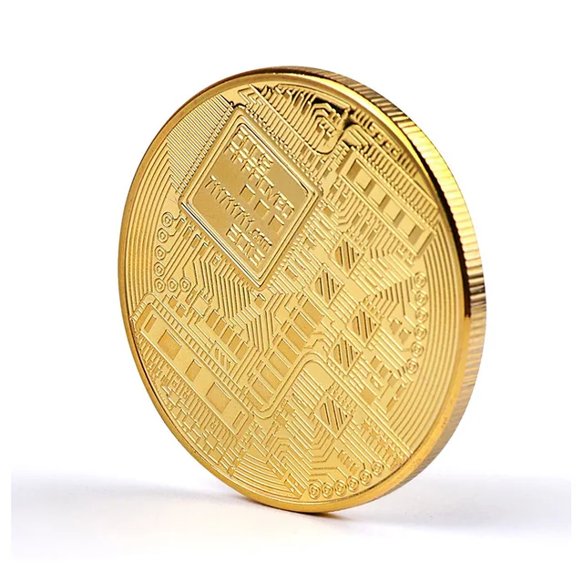 Gold Plated Bitcoin Coin Collectible Art Collection Gift Physical Commemorative Casascius crypto coin Metal Antique Imitation 3