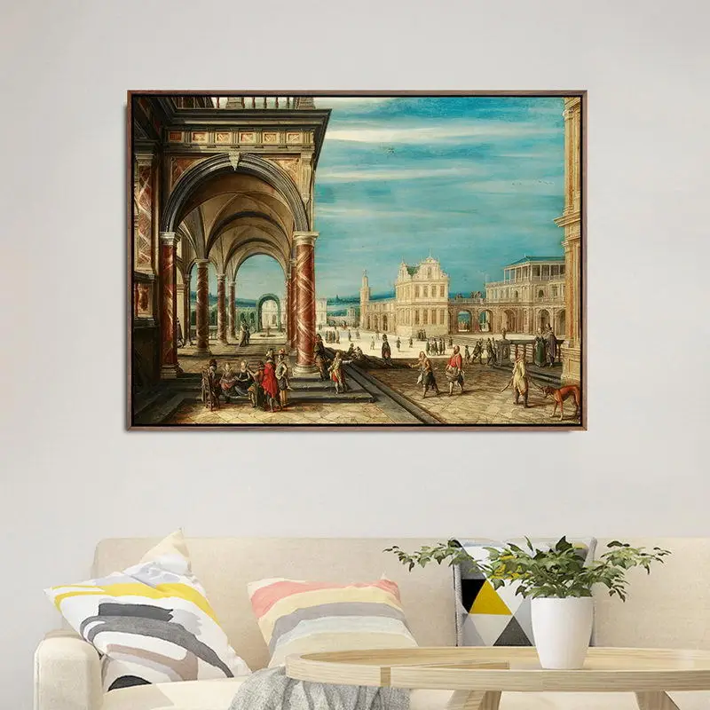 

Belgian Artist Micro Jet Print Oil Painting Core Hendrick Vyse Teng Wake Classical Architecture Painting Heart