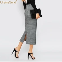 Винтажная юбка миди с принтом Женские Простые облегающие Женские мягкие Стрейчевые зимние юбки женские большие размеры миди юбка Sept