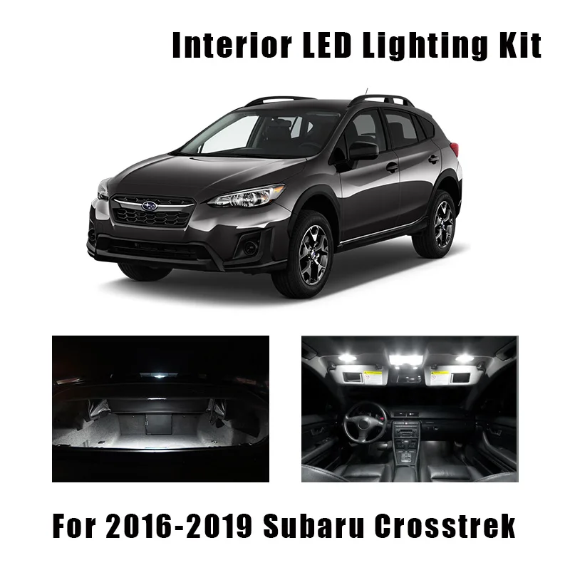 8pcs White Car LED Bulbs Interior Map Dome Light Kit Fit For Subaru Crosstrek Trunk Cargo License Plate Lamp