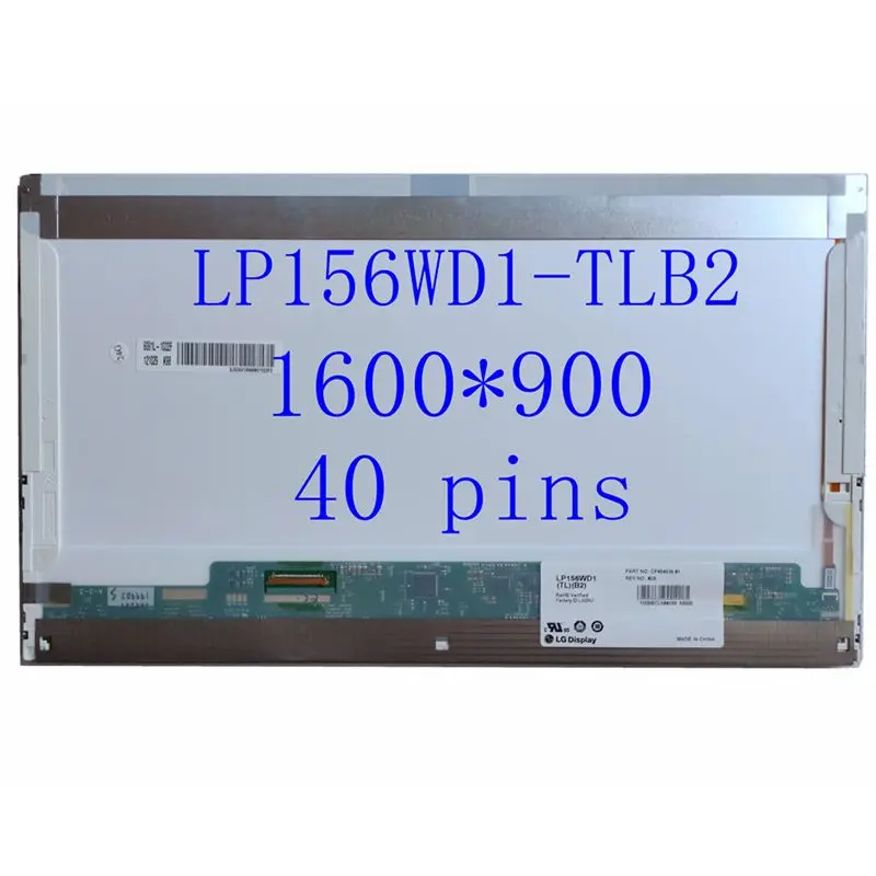 

15.6" LP156WD1-TLB2 laptop LCD screen for LG Display LP156WD1 (TL)(B2) Matrix panel Replacement 40 Pins HD+ 1600X900