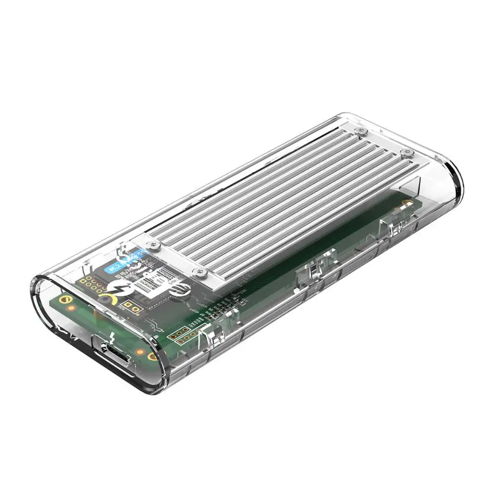 Silver ORICO прозрачный корпус SSD Thunderbolt 3 40 Гбит/с M.2 Накопитель SSD с протоколом NVME корпус 2 ТБ USB C с 40 Гбит/с кабель для окна Mac - Цвет: Silver