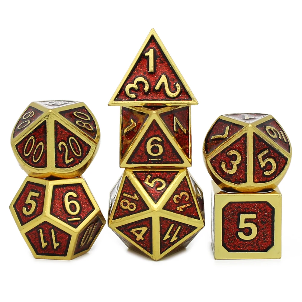 Металлические игральные кости rpg игры dnd Набор кубиков rpg многогранные Твердые игральные кости настольные игры цинковый сплав цифровые d & d кости 7 шт. d4 d6 d8 d10 d12 d20|Кубики| | АлиЭкспресс
