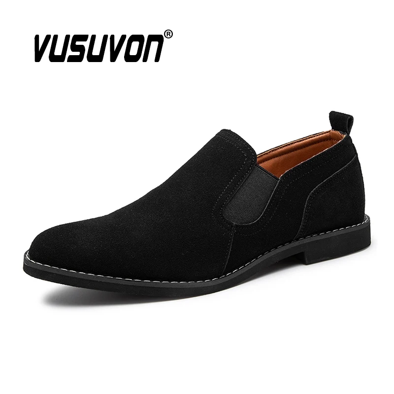 

Simple Loafers Men Shoes Big Size 2020 Retro Cheap Light Casual Flat Shoes Comfortable Suede Leather Slip On Shoes for Man