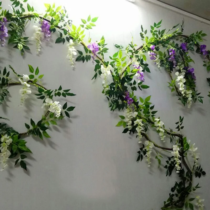 2 м искусственные растения Creeper зеленый лист плюща лоза для дома свадьбы Decora diy Висячие гирлянды искусственные цветы