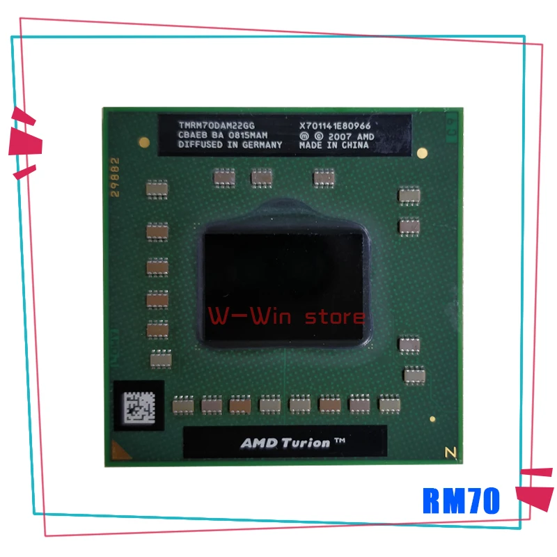 AMD Turion 64 X2 Mobile technology RM 70 RM70 2 0 ГГц двухъядерный двухпоточный процессор TMRM70DAM22GG