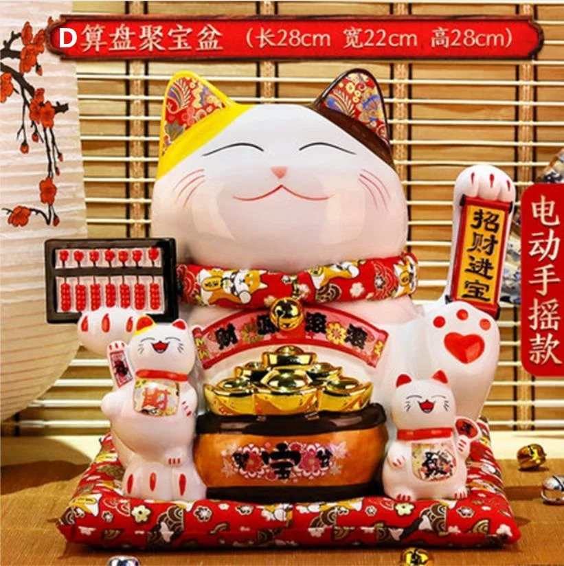 Ceramic Lucky cat Maneki Neko Decoration Large Shop Opening Gift Creative Japanese Living Room Ornament Booming Business
