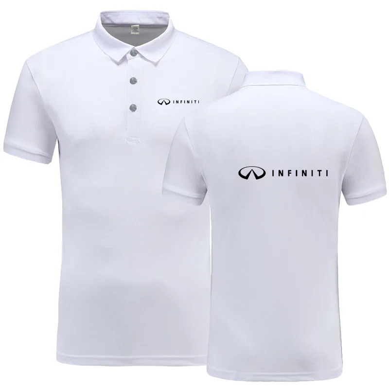 Новая летняя Повседневная рубашка поло Infiniti мужская хлопковая Однотонная рубашка поло с коротким рукавом мужская одежда