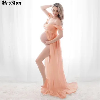 

Woman Portrait Pregnant Photograph Front Open To Mop The Floor Longuette Dress maternity dresses for photo shoot sexy costumes