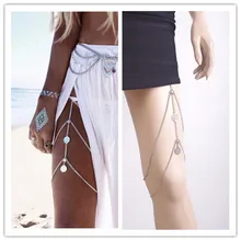 Европейские и американские Аксессуары Ретро преувеличенные-уличный стиль монета кисточки многослойный браслет на ногу цепочка