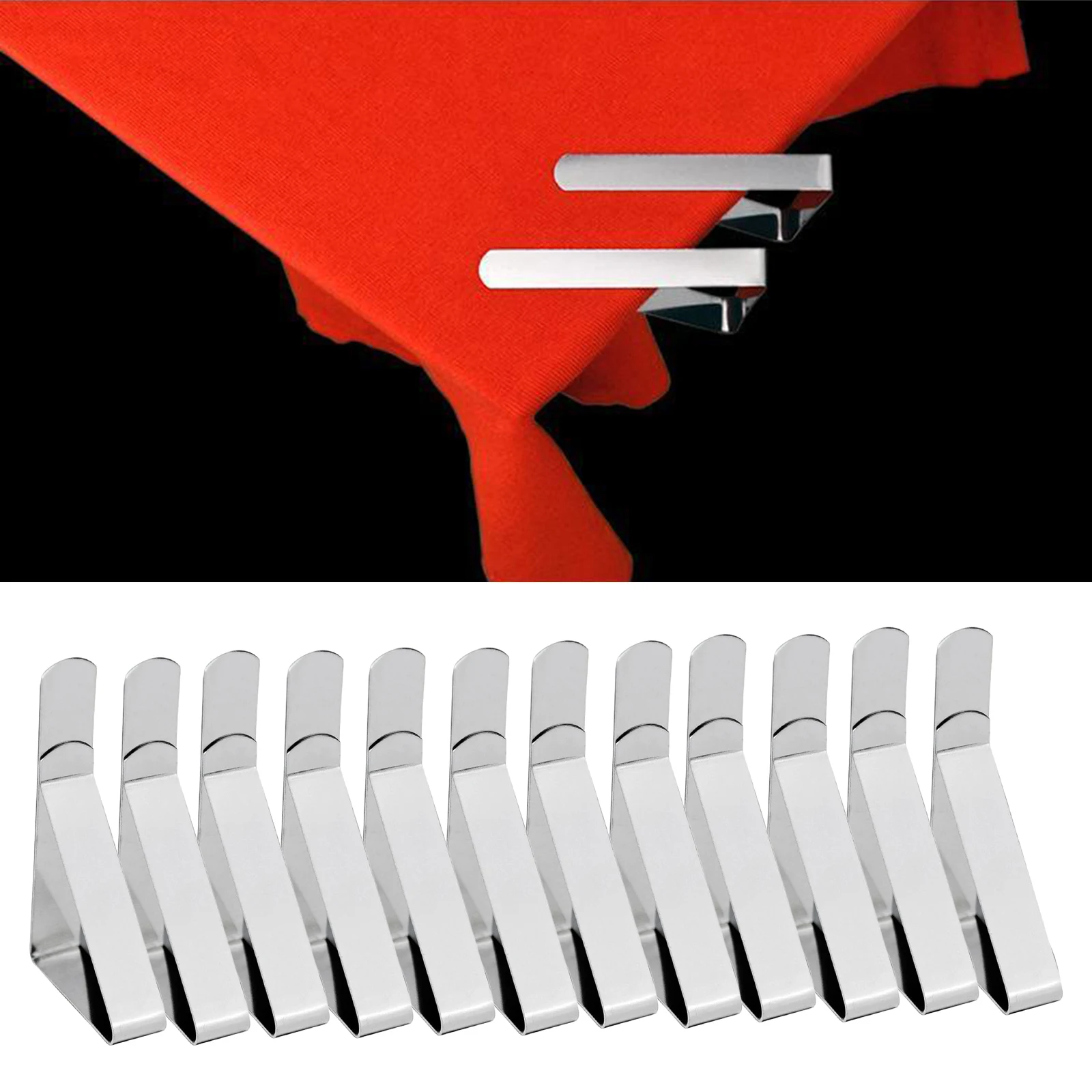 12 Pcs/set Tablecloth Clips Picnic Table Clamps Stainless Steel Table