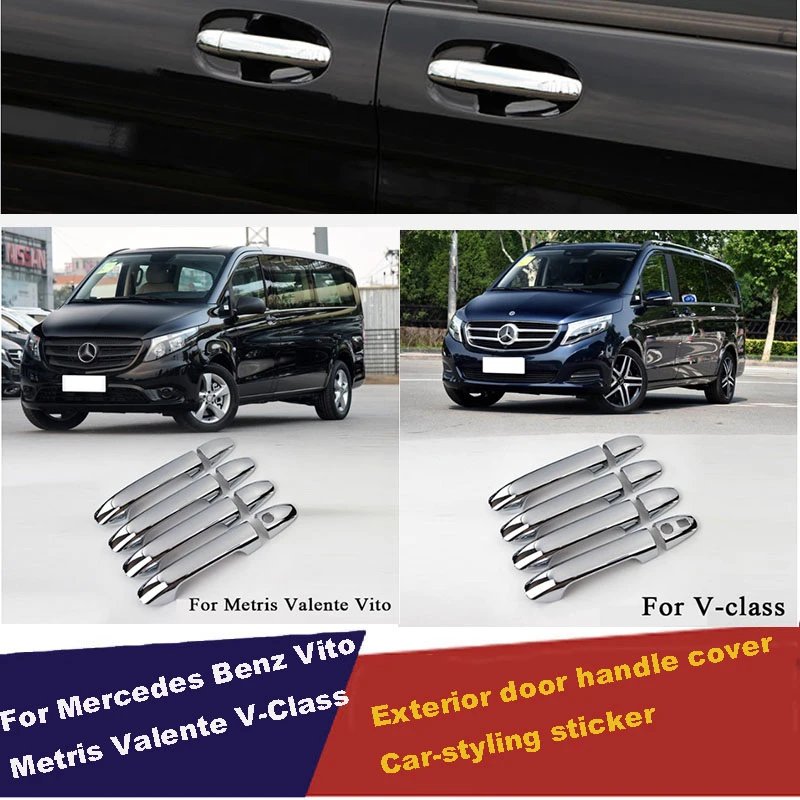 show original title Details about  / For Mercedes Vito 2003-2014 CHROME DOOR HANDLE TRIM COVER STAINLESS STEEL 4-Tür 1L1S