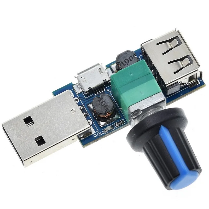 DC 5V Micro USB Fan Governor Wind Speed Controller Air Volume Regulator Cooling Mute Multifunction Noise Reduction Switch Module |