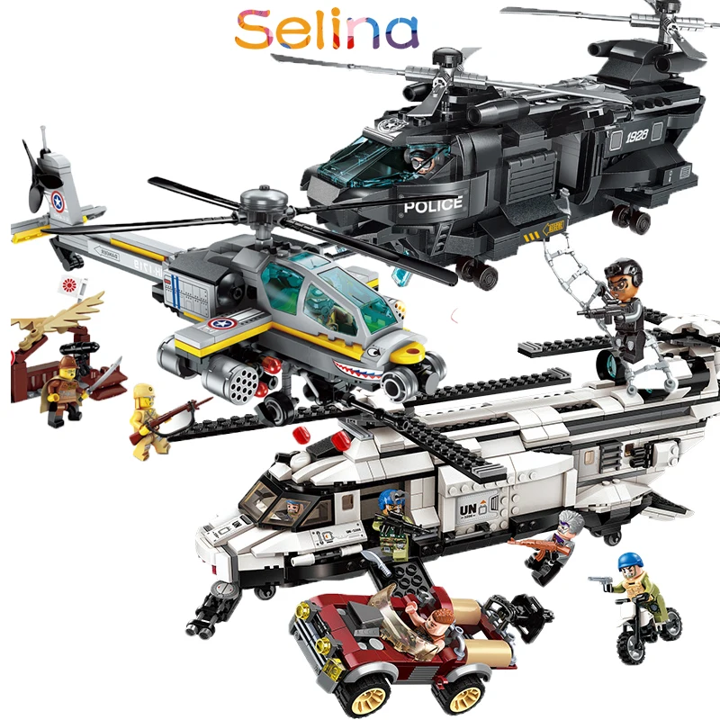 

Original Enlighten Building Blocks ThunderMission Tactical Espionage Bird Educational double paddle helicopter constructor