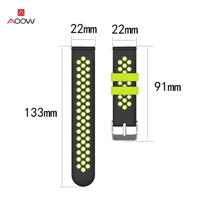 22 мм силиконовый спортивный ремешок для samsung Galaxy Watch 46 мм SM-R800 20 мм Amazfit BIP ремешок для gear S2 браслет быстродействующий контакт
