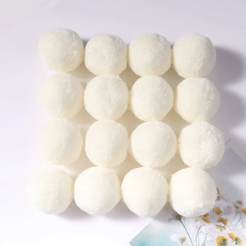 White Pompom 1.5cm/2cm/2.5cm/3cm/4cm/5cm Soft Pompones Party Home Wedding Clothing DIY Sewing Toys Craft Accessories