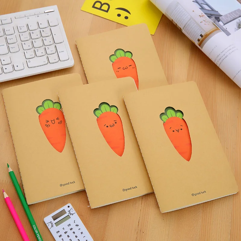 Creative Hollow Carrot Car Line Student A5 Notebook Paper Cover Horizontal Line Student Notebook Office School Supplies