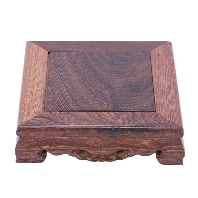 

Square Set Foot Mahogany Sculpture Buddha Statue Crafts Decoration Base Wool Rectangular Solid Wood Stone Base