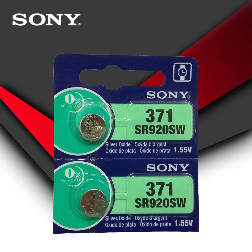 Батарейка для часов Sony 100% оригинальная 371 SR920SW 920 1 55 V сделано в Японии 2 шт. |