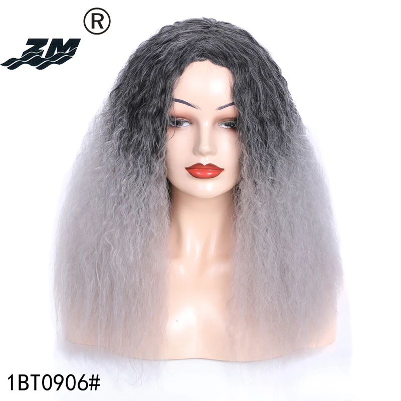 ZM дешевые длинные кудрявые вьющиеся синтетические волосы парик термостойкие