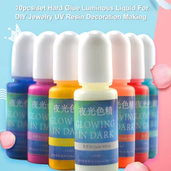 

10 Colors UV Glue Luminous Liquid UV Ultraviolet Resin Gel Curing Quick-drying Non-toxic Hard Glue DIY Jewelry Making Decoration