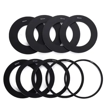 

10 in 1 Lens Filter Adapter Holder with 49/52/55/58/62/67/72/77/88mm Lens Adapter Ring Lens Adapter Ring Holder Ring Adapter