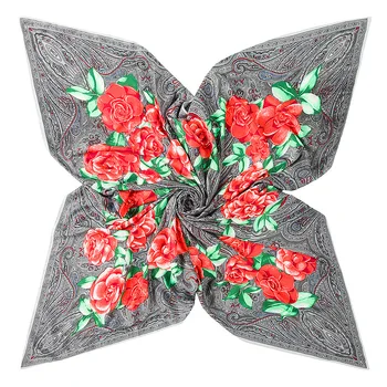 

130cm camellia Print Brand Scarf 100% Silk Twill Scarf For Women Square Scarves Flower Hijab Kerchief For Ladies Shawl