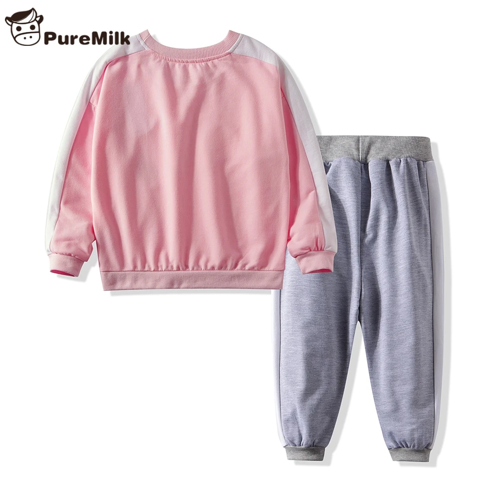 PureMilk/комплект одежды для детей; теплый спортивный костюм; комплект повседневной одежды; Розовая Одежда для девочек