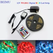 WS2811 RGB Светодиодные полосы SMD5050 адресуемые 30/светодиодов/м Светодиодные пиксели внешний 1 IC контроль 3 светодиода Нормальный/яркий 5 м DC12V