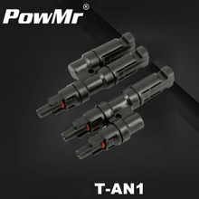 Um par multi t ramo sola conector para conexão de painel solar conector macho e fêmea um a dois combinador novo