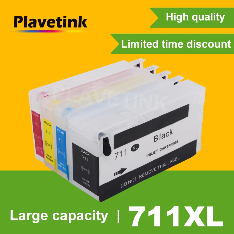 Plavetink переработанного чернильного картриджа для hp 711 XL Заправка для hp 711 Designjet T120 24 T120 610 T520 24 T520 36 T520 610 T520 914 принтер