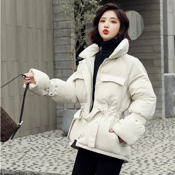 

Casual Stand-collar Jacket Young Lady Outwear Oversize Coat White Women Duck Down Winter Warm Thick Down Jacket