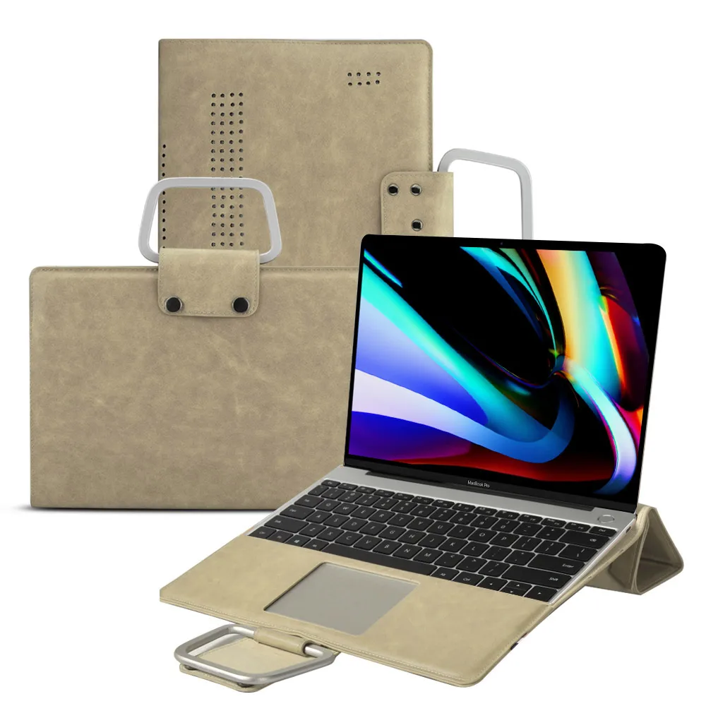 Для MacBook Pro 16 дюймов Чехол чехол из полиуретановой кожи для планшета многофункциональная поддержка металлический браслет ноутбук защитный чехол сумка Coque Funda
