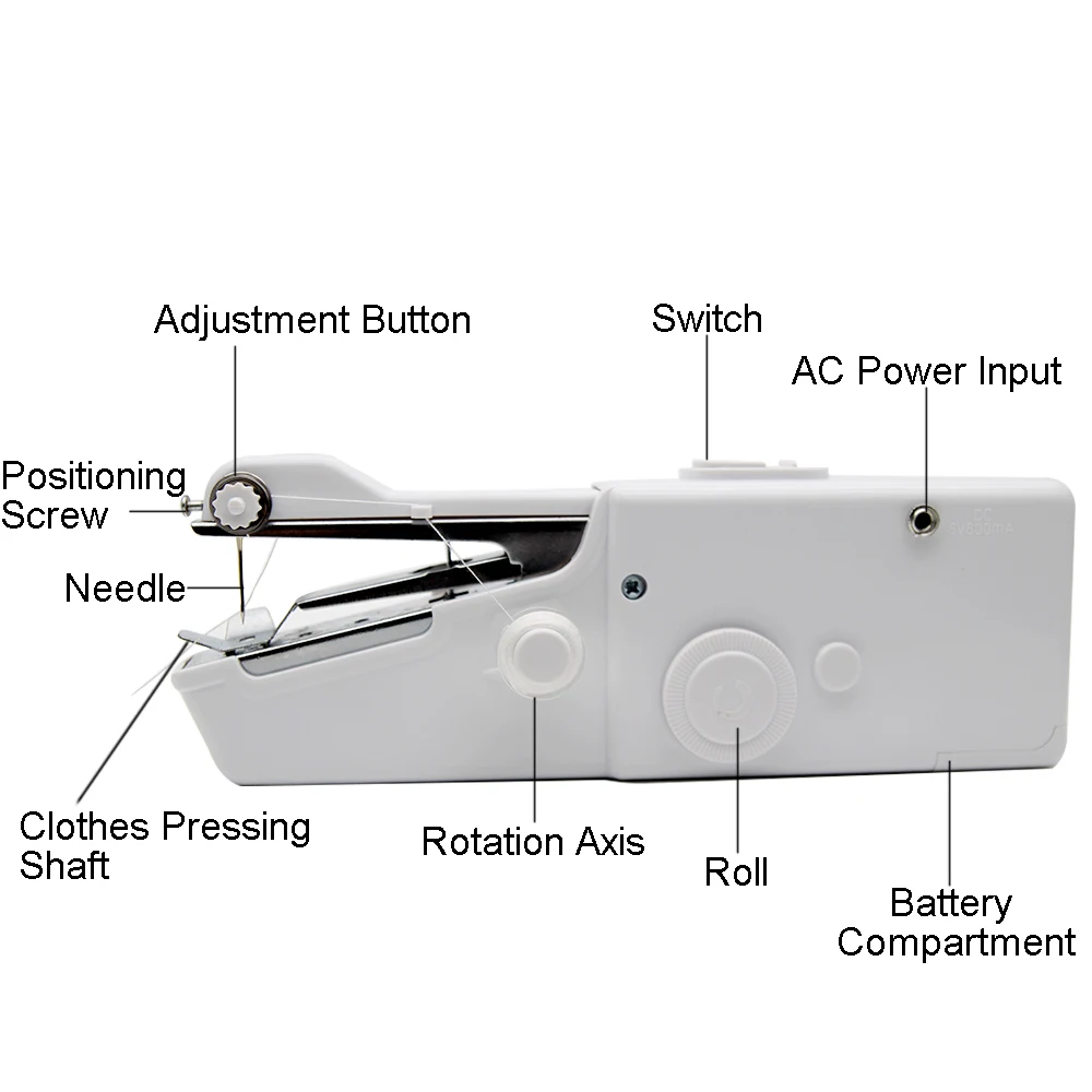 Портативная Бытовая мини ручная швейная машинка быстрая строчка шитье Рукоделие беспроводные ткани электронная швейная машина