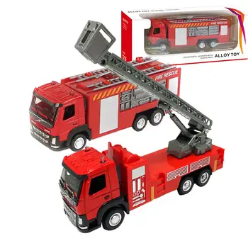

Children Alloy Car Fire Fighting Truck Toy Sliding Ladder Fire Truck Water Spray Pull Back Car Kids Toy Car Models