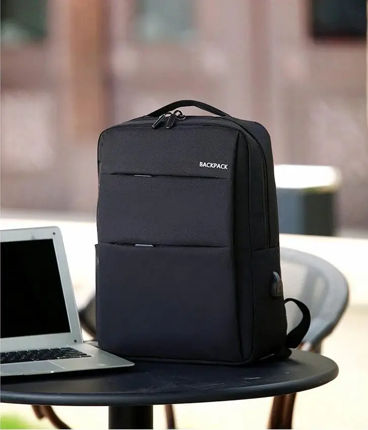 black KMUYSL ноутбук рюкзак с usb-портом школьная сумка, рюкзак с защитой от краж Для мужчин рюкзаку, дорожные сумки мужские досуг рюкзак Mochila - Цвет: black