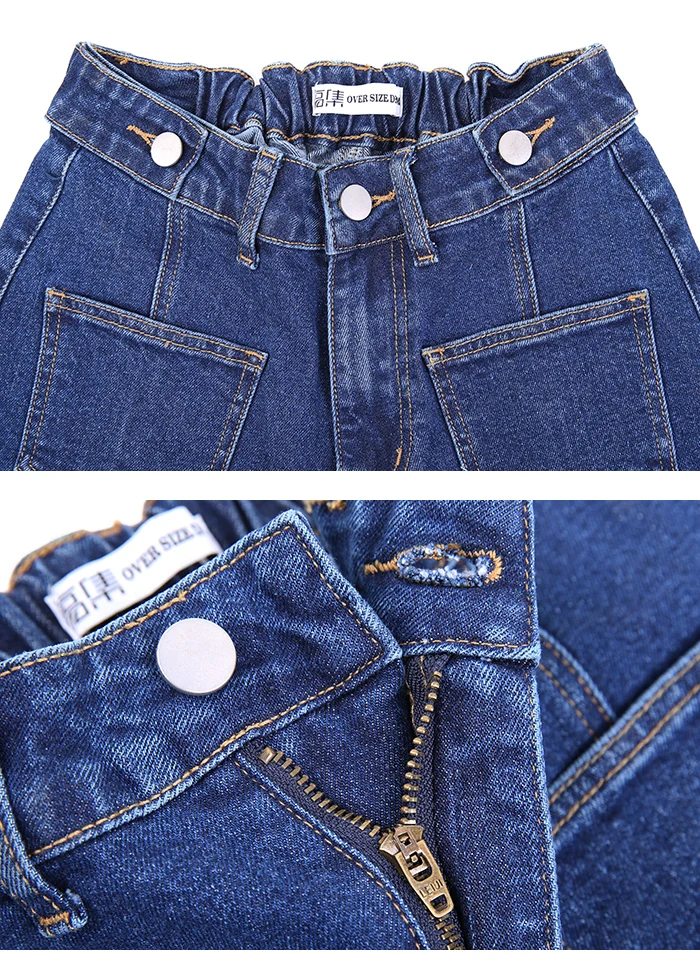 LEIJIJEANS, Новое поступление, эластичный пояс, свободный пояс, брюки-шаровары для девочек, луч ноги, брюки, модные синие размера плюс, свободные женские джинсы 9090