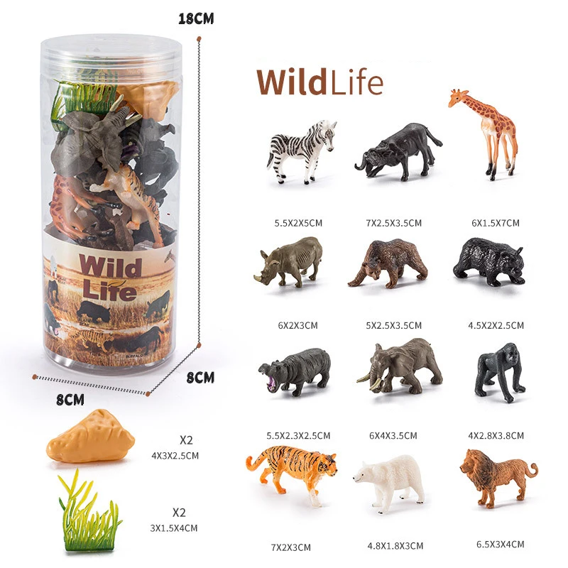Mini Simulation Animal Model Toys Set Wild Sea Life Animals