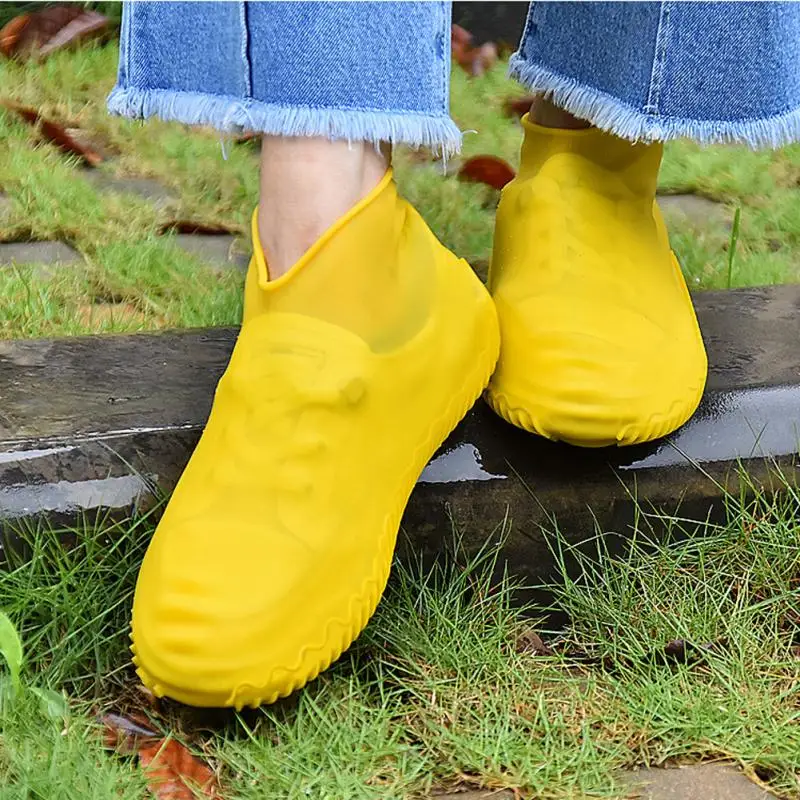 

Silicone Overshoes Reusable Waterproof Rainproof Men Shoes Covers Recyclable Non-slip Washable Thick Sole Women Shoe Cover