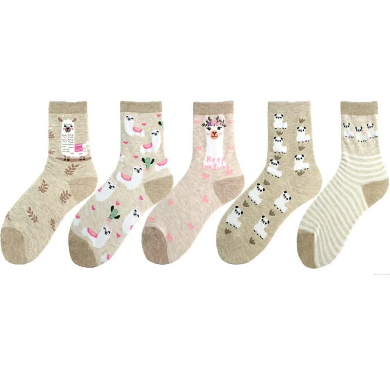 Носки женские с милым мультяшным рисунком цветные удобные Смешные модные