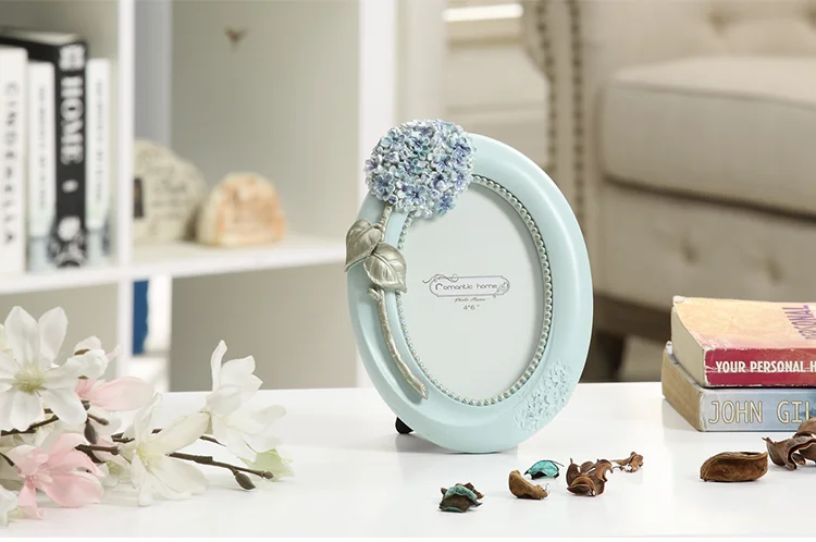 Handmade resin European style pastoral princess room wedding wedding gift wedding photo hydrangea resin 7 inch photo frame