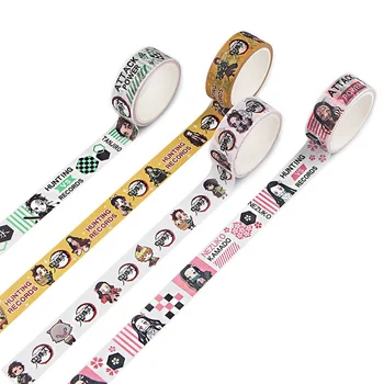 

Demon Slayer Anime Washi Tape Crafts Adhesive Paper Diy Scrapbooking Masking Tape Printed Pattern Sticker Decals Stationery Gift