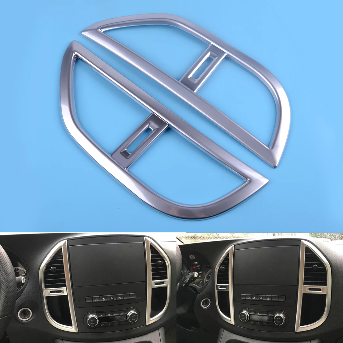 

DWCX 2Pcs Car Console Air Vent Outlet Cover Trim Fit For Mercedes-Benz Vito W447 2014 2015 2016 2017 2018