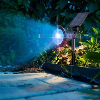 

2pcs Outdoor 7LED Solar Lawn Lamp Waterproof RGB Garden Yard Projection Community Garden Road Path Decorative Lighting