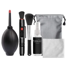 6 in 1 Camera Cleaning Kit, Professional DSLR Lens Cleaning Tool with Portable Storage Bag for CCD Sensor Lens Keyboards