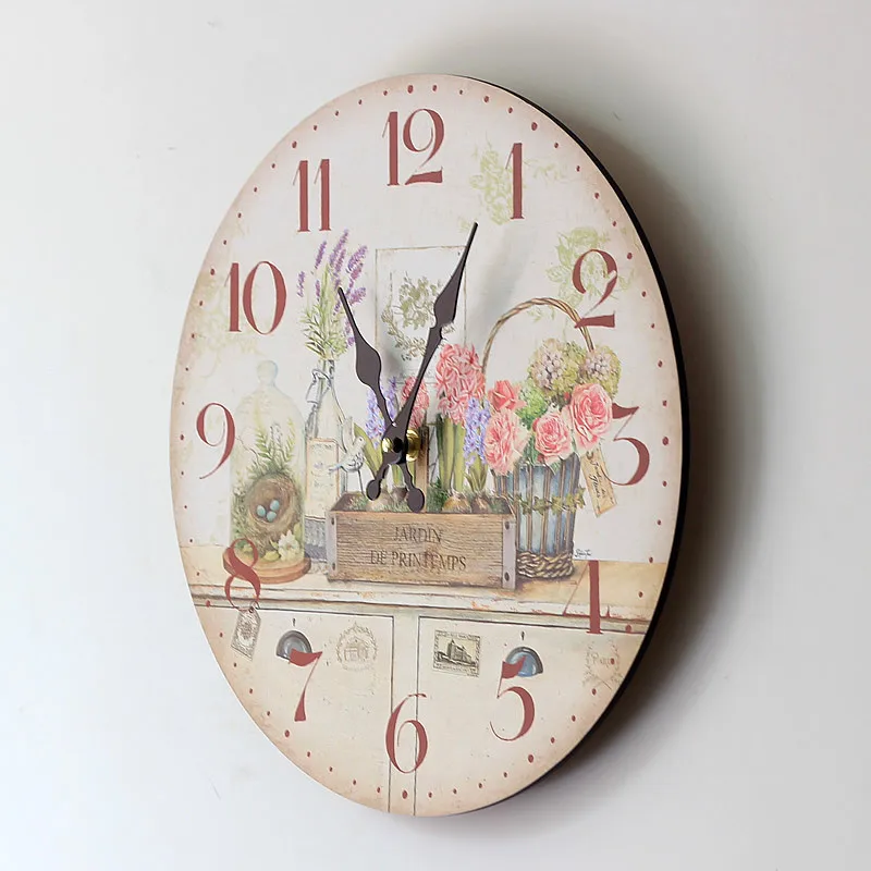 Ретро электронные часы Reloj механизм украшения дома настенные часы декоративные цветы дизайн настенные часы для комнаты кухонные часы