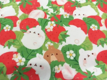 

50x148CM Thick Cute Strawberry Canvas Fabric Printed Kid Home Textile Sewing Quilting Handmade Patchwork DIY Needlework Material