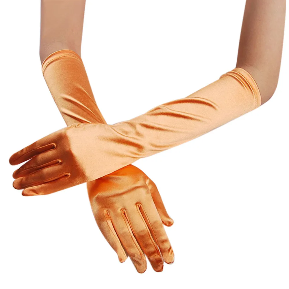 Женские атласные длинные перчатки опера вечерние Декор Вечерние перчатки для выпускного стрейч атласные вечерние перчатки на выпускной вечер перчатки