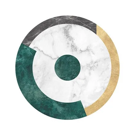 

Round Marble Style Geometric Carpet, Bedroom, Living Room, Computer Chair, Non-Slip Mat