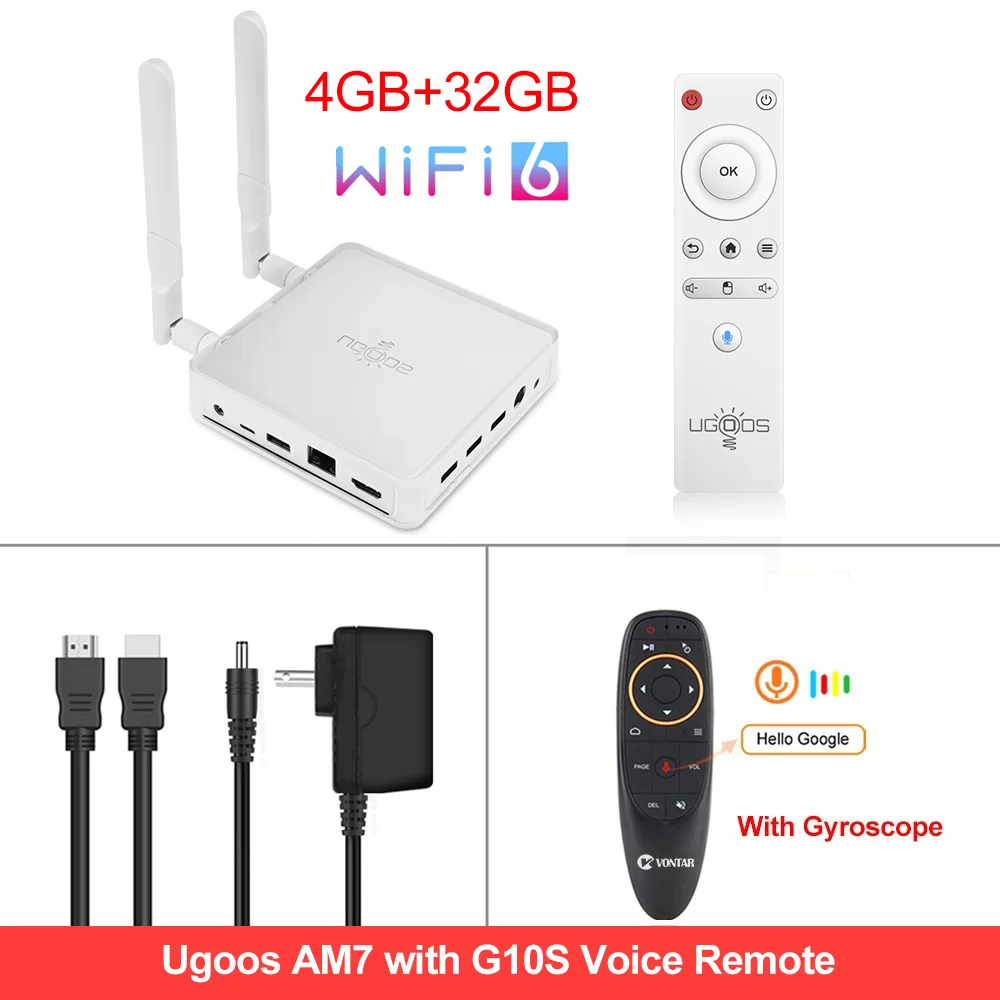 UGOOS AM7 TV BOX Android 11 Amlogic S905X4 DDR4 4GB RAM 32GB ROM Support AV1 CEC HDR WiFi6 1000M BT5.0 OTT 4K TVBOX Set top box 